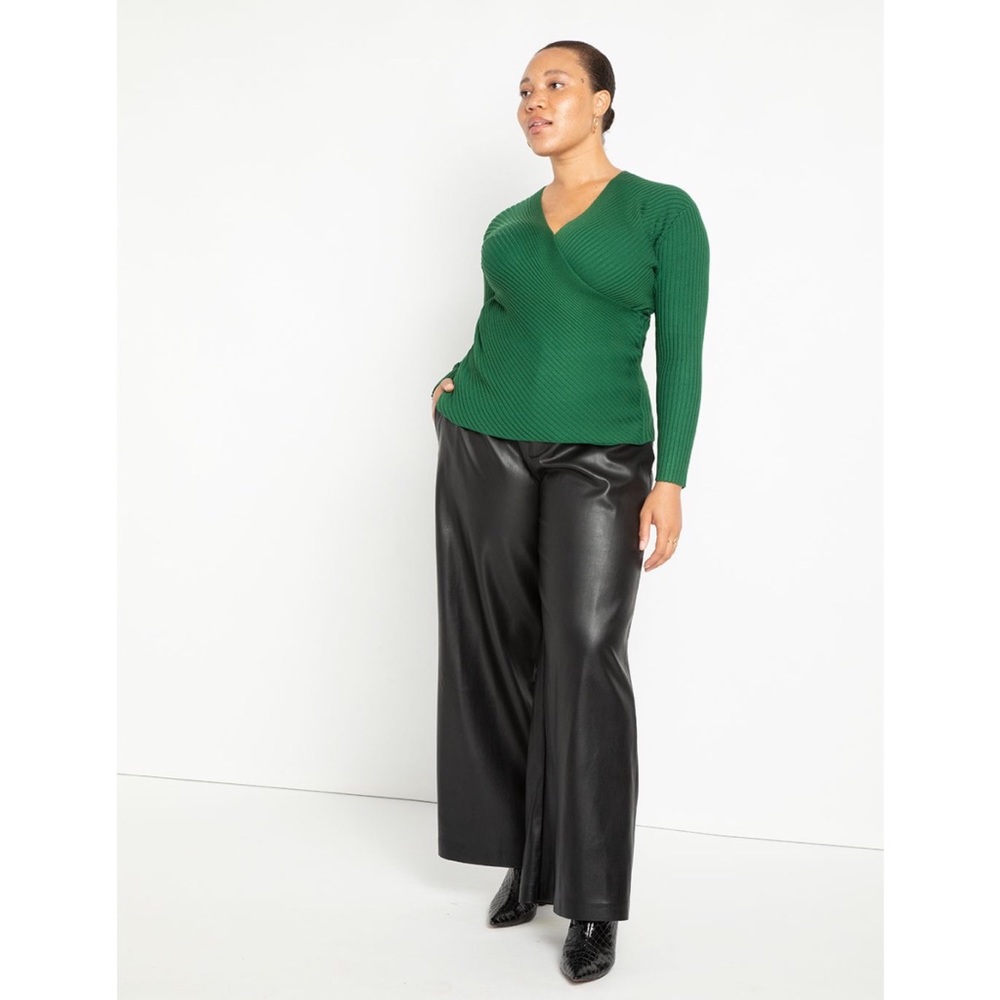 Eloquii green Ribbed wrapped sweater size 18/20